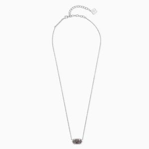 Kendra Scott Elisa Silver Pendant Necklace In Platinum Drusy